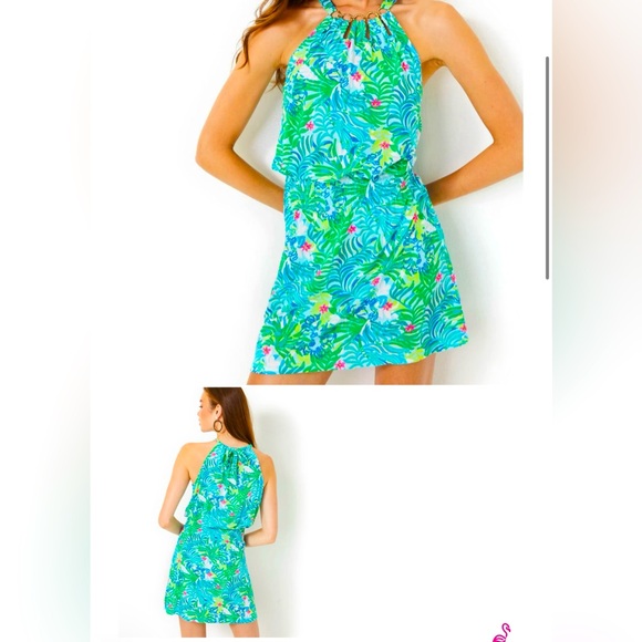 🦩🌴Lilly Pulitzer Shirelle skirted Romper Multi Via Parigi🌴🦩 - Picture 3 of 12